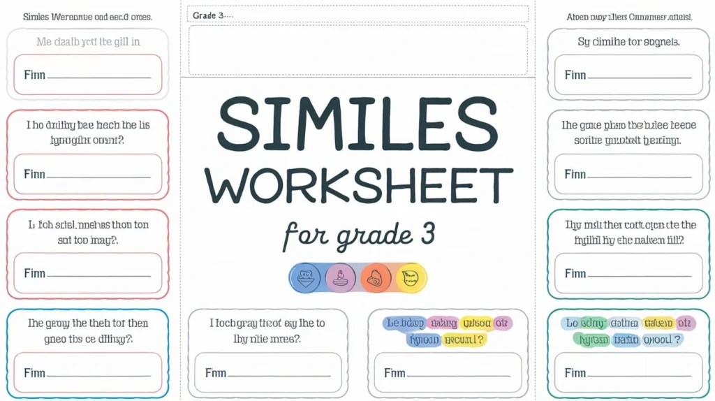 Similes Worksheet for Grade 3
