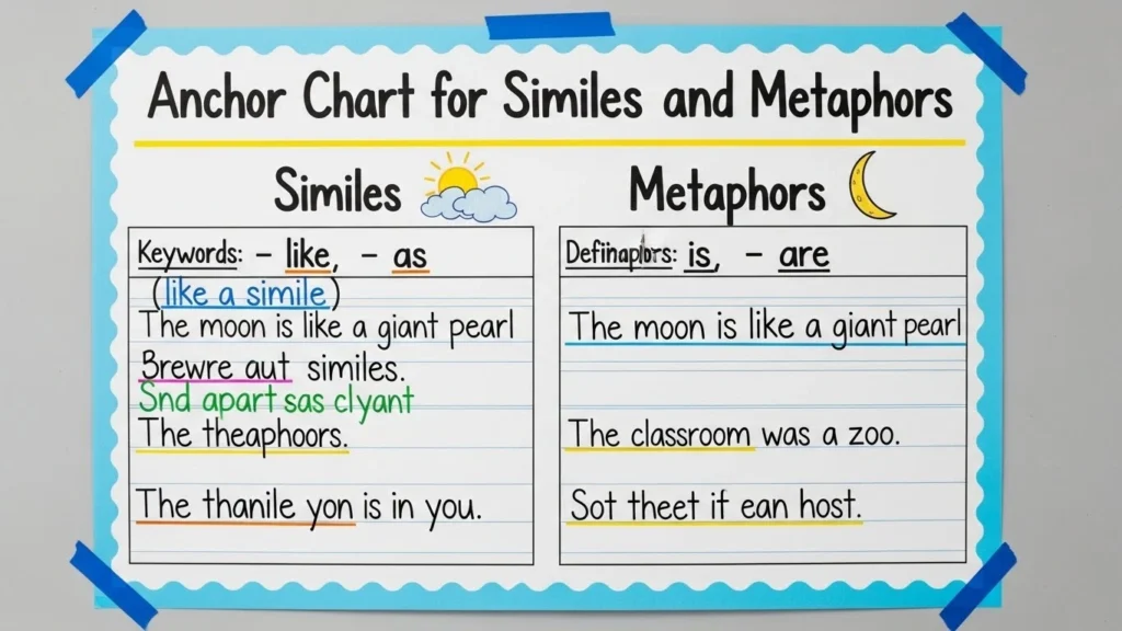 Anchor Chart for Similes and Metaphors