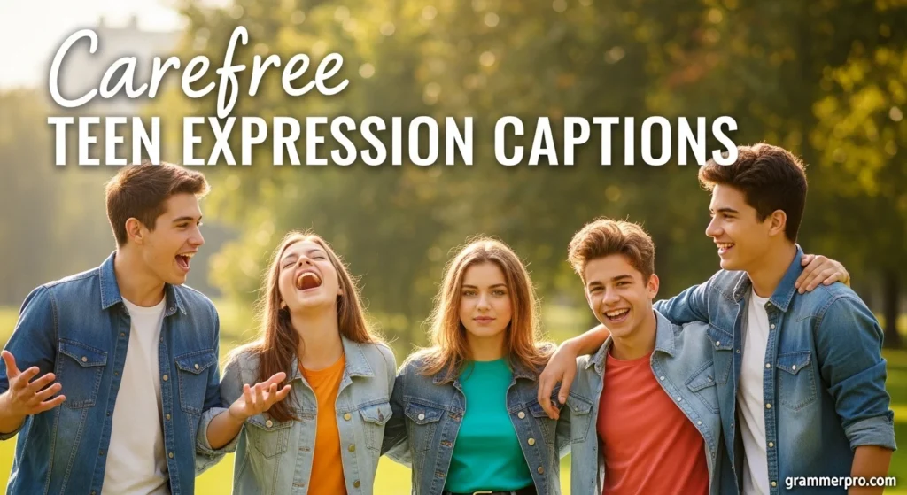 Carefree Teen Expression Captions