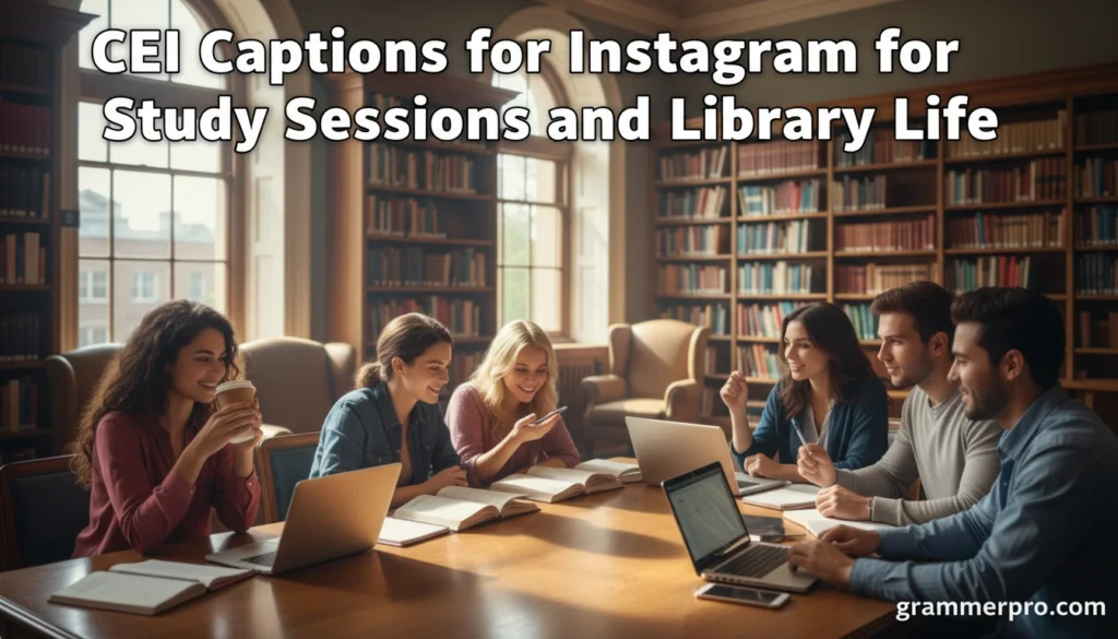 CEI Captions for Instagram for Study Sessions and Library Life