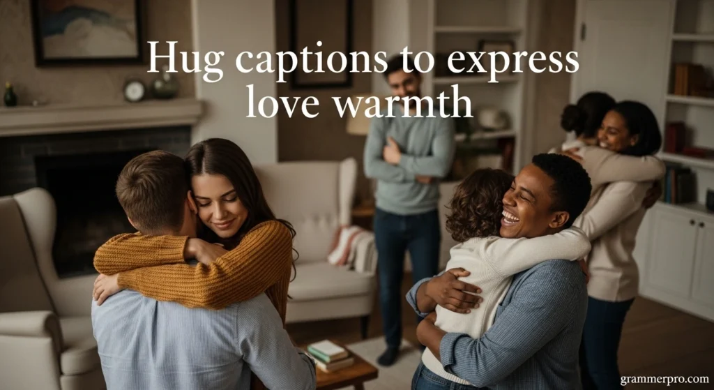 Hug captions to express love warmth